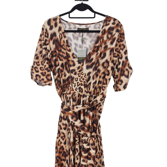 Erika Pena Farrah Sahara Animal Print Wrap Tie Waist Maxi Dress Size XS/S - Picture 2 of 8